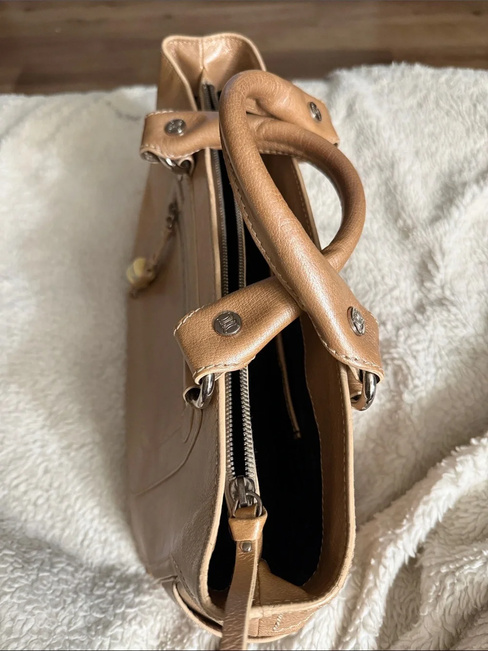 Celine Genuine Leather Top-Handle Women’s Bag in Light Brown